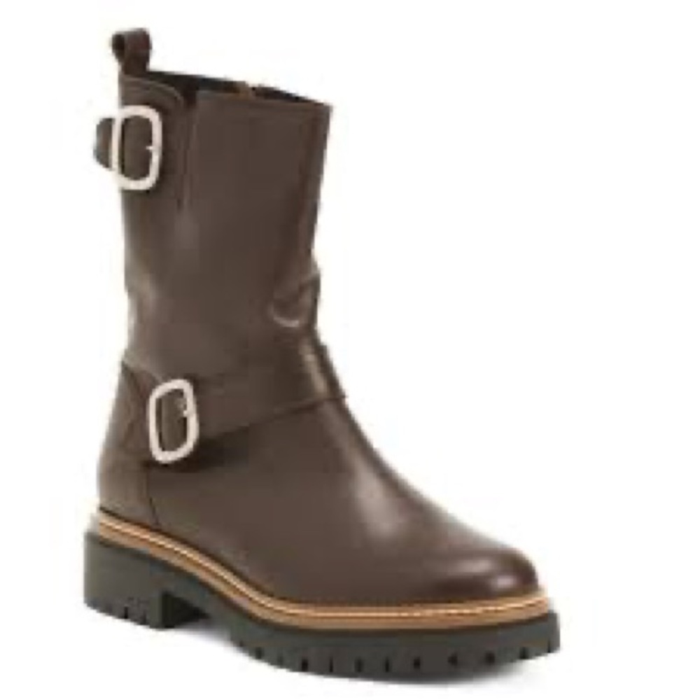 Sleek Dark Brown Combat Boots
